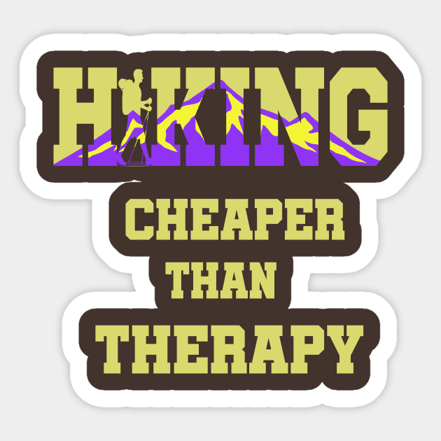 Hiking Cheaper Than Therapy Sticker by khalid12